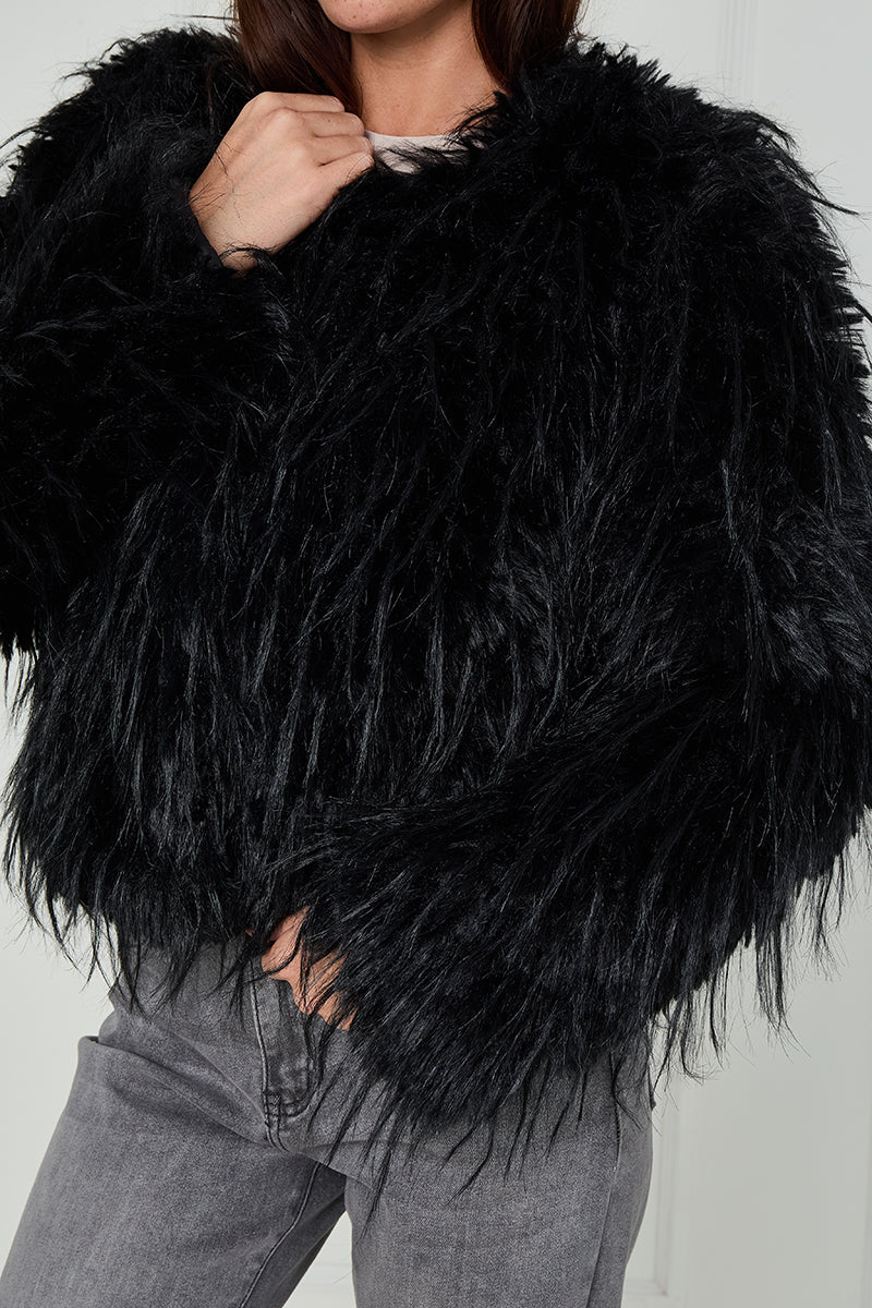 Long Hair Shaggy Fur Coat - Naya