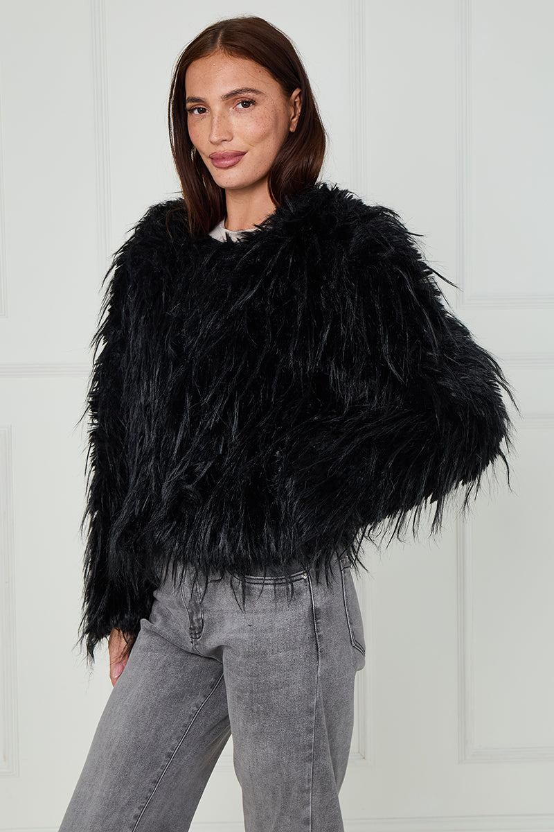 Long Hair Shaggy Fur Coat - Naya