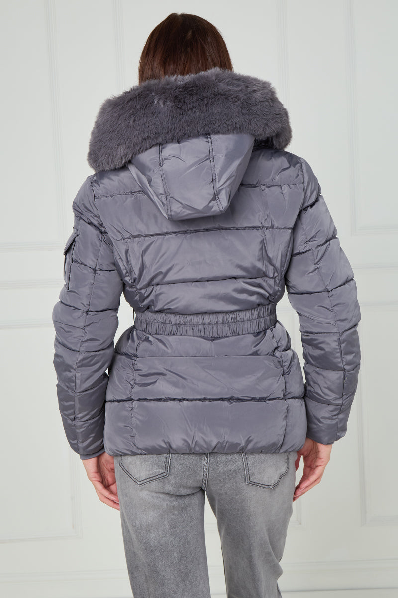 Faux Fur Hood Quilted Puffer Jacket - Novah