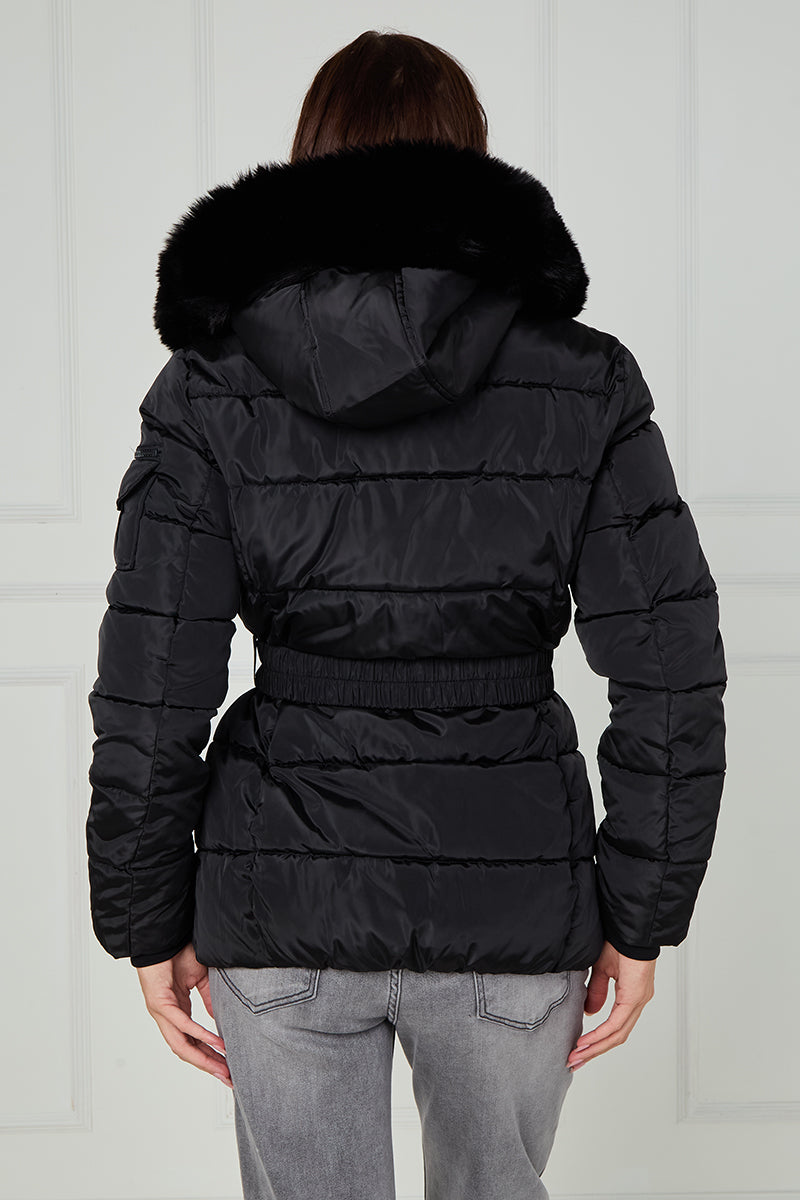 Faux Fur Hood Quilted Puffer Jacket - Novah