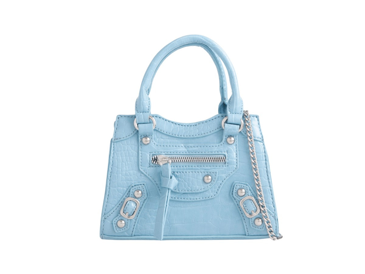 Reptile Top Handle Mini Tote Bag - Angelina - Storm Desire
