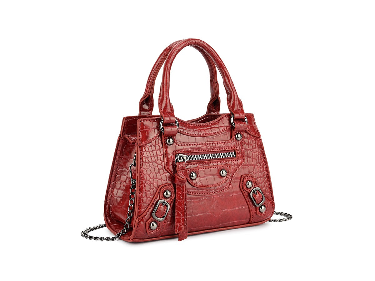 Reptile Top Handle Mini Tote Bag - Angelina - Storm Desire