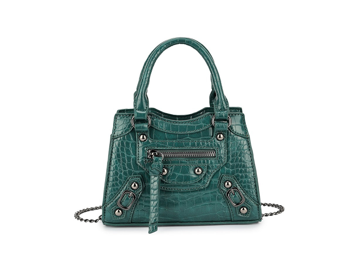 Reptile Top Handle Mini Tote Bag - Angelina - Storm Desire