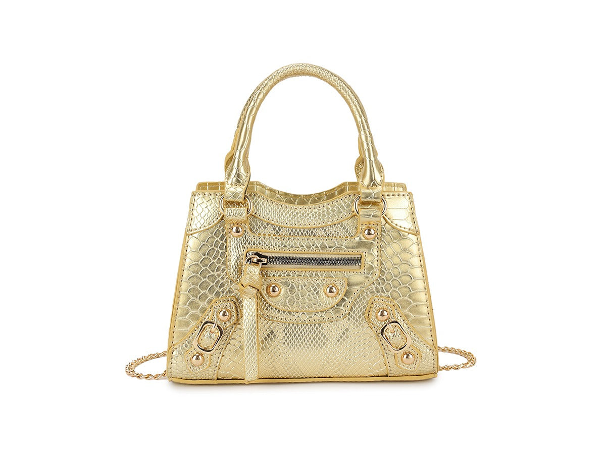 Reptile Top Handle Mini Tote Bag - Angelina - Storm Desire