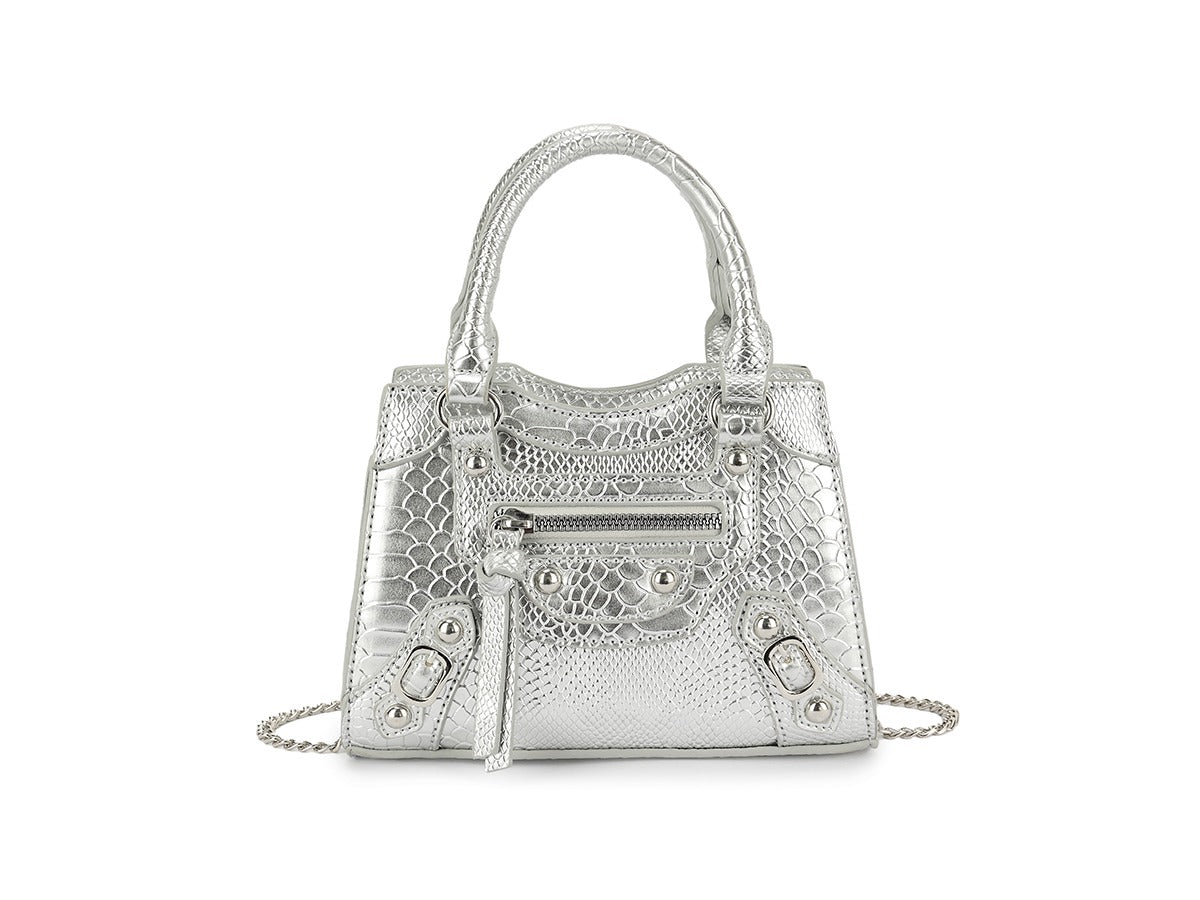 Reptile Top Handle Mini Tote Bag - Angelina - Storm Desire