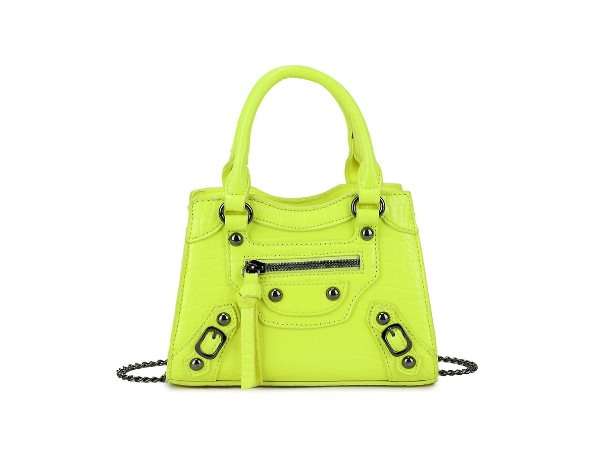 Reptile Top Handle Mini Tote Bag - Angelina - Storm Desire