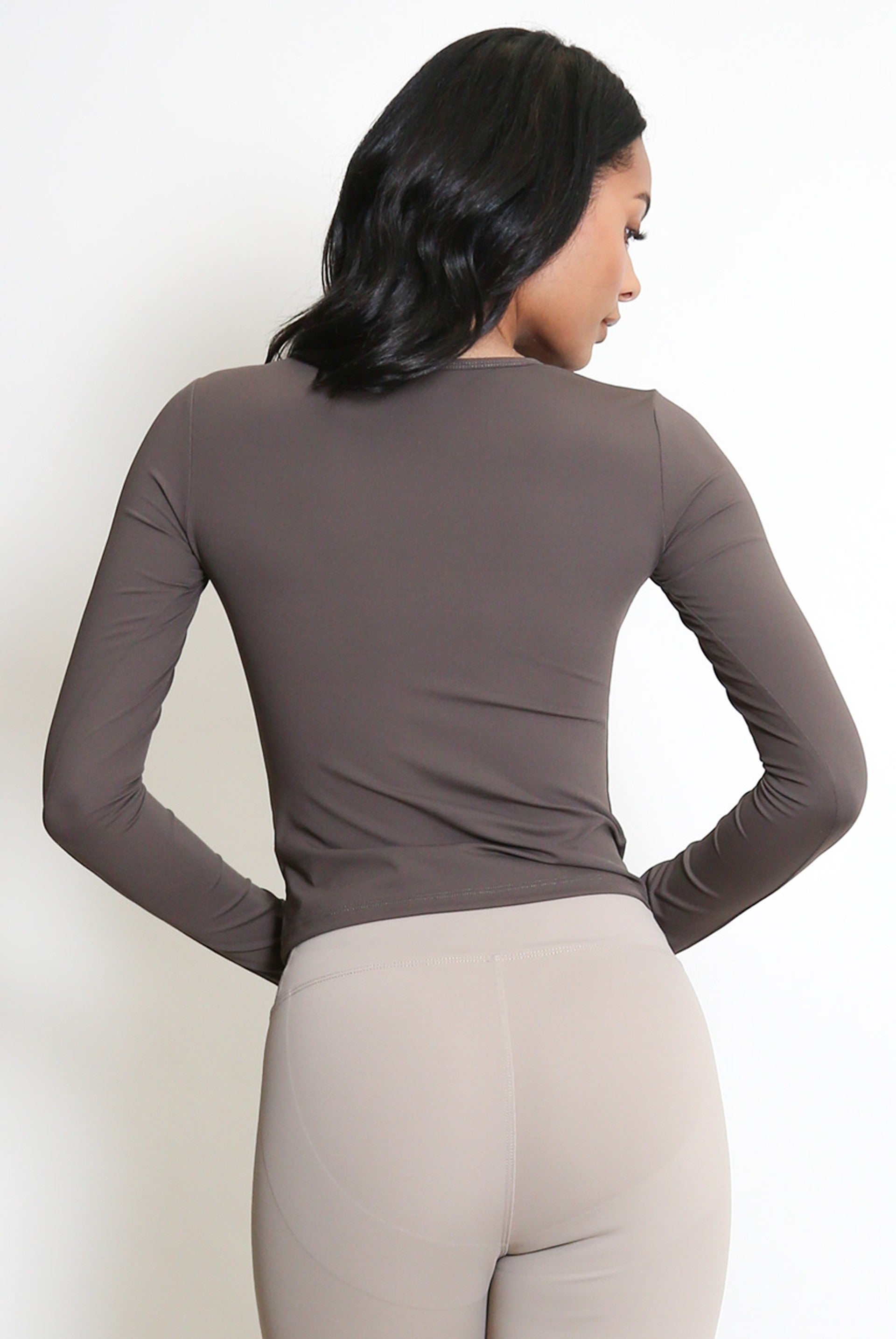Long Sleeve Ath Leisure Top - Briella - Storm Desire