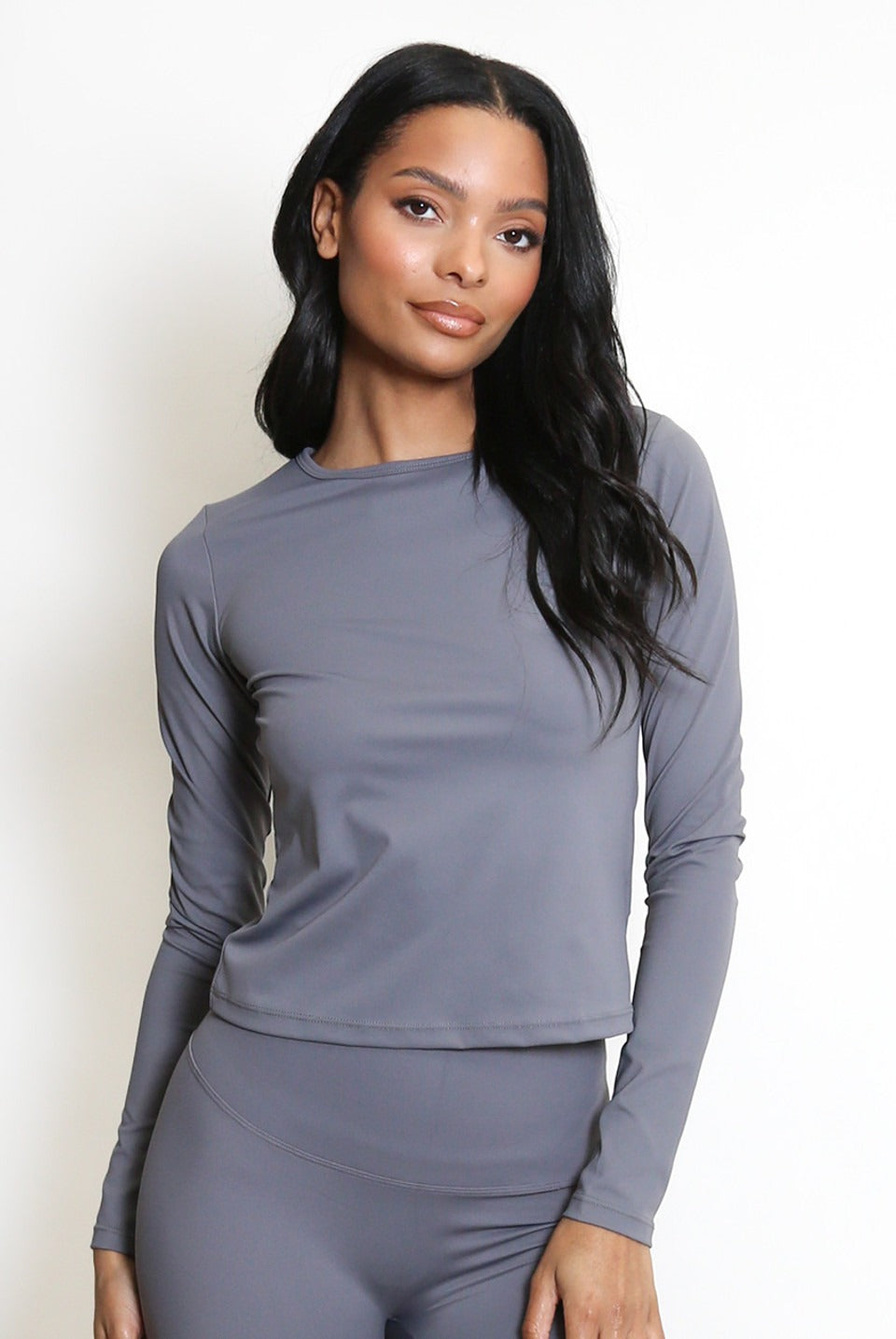 Long Sleeve Ath Leisure Top - Briella - Storm Desire
