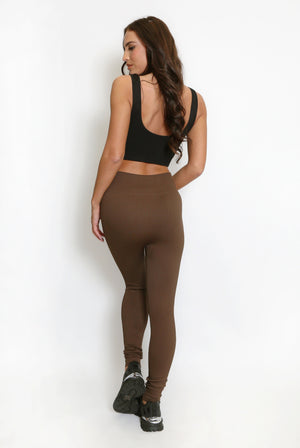 High Waist Ribbed Leggings - Della - Storm Desire