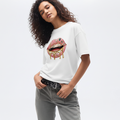 Gold Drip Printed T-Shirt - Amelia