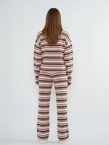 Rugby Stripe Collar Sweatshirt & Trouser Set - Sophia