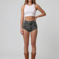 Micro Pocket Denim Hot Pants - Hazel