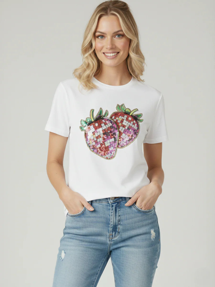 Strawberry Graphic Printed T-Shirt - Lucy