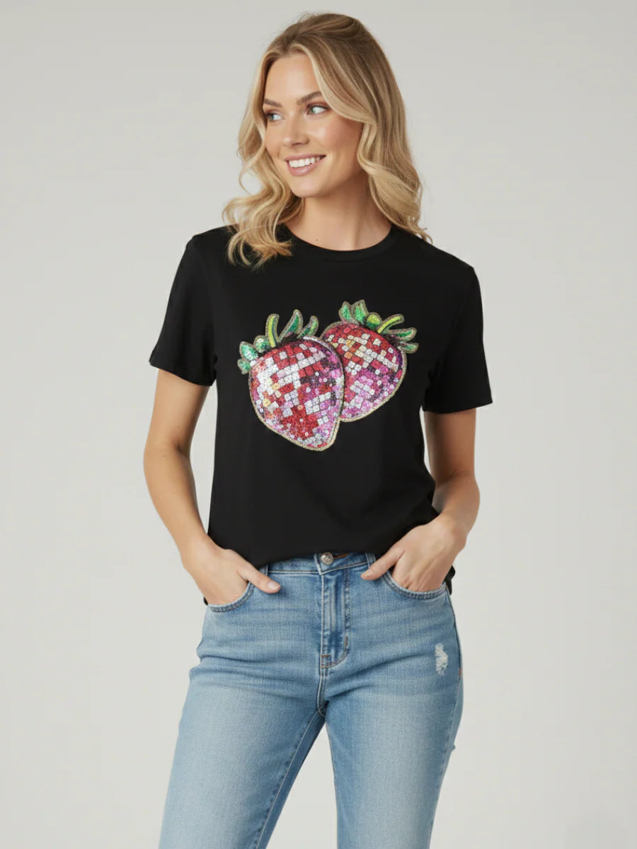 Strawberry Graphic Printed T-Shirt - Lucy