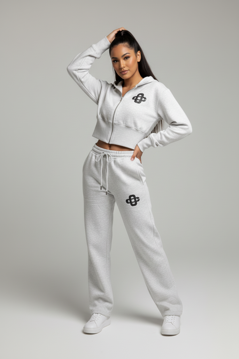 Cropped Hoodie Jogger Fleece Co Ord Annie