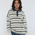 Soho NY Embroidered Rugby Collar Sweatshirt - Karter