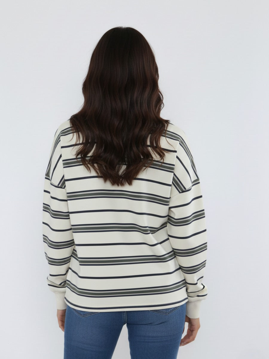 Soho NY Embroidered Rugby Collar Sweatshirt - Karter