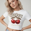 Cherry Graphic Printed Crop Top - Kate