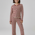 Kids Stripe Ribbed Button Top & Wide Leg Trouser Set - Clara