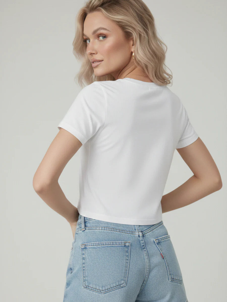 Cherry Graphic Printed Crop Top - Kate