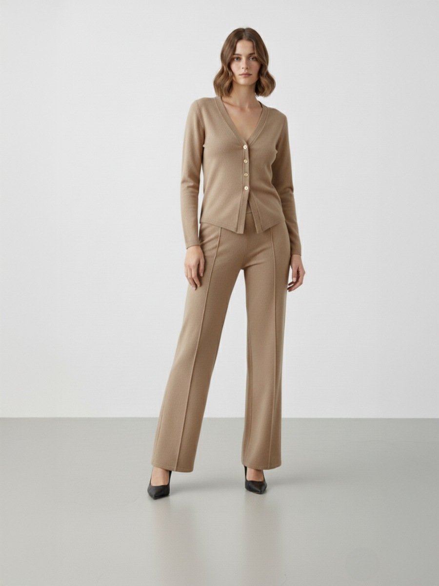 Button Up Long Sleeve Top & Trouser Co-ord - Amyra