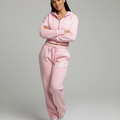 Logo Cropped Hoodie and Jogger Fleece Tracksuit - Kassidy