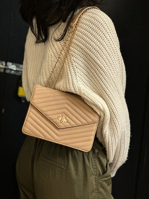 Square Quilted Bee Crossbody Bag - Kimberly - Storm Desire