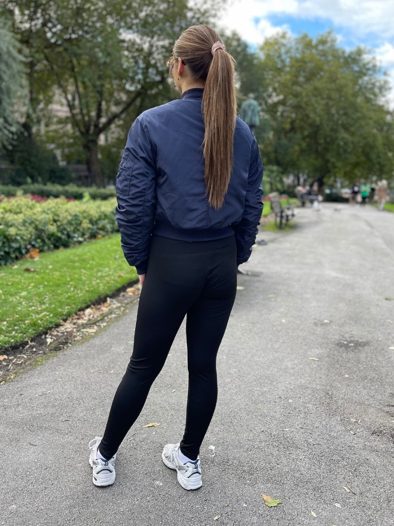 Navy Blue Zip Up Bomber Jacket - Chiquita - Storm Desire