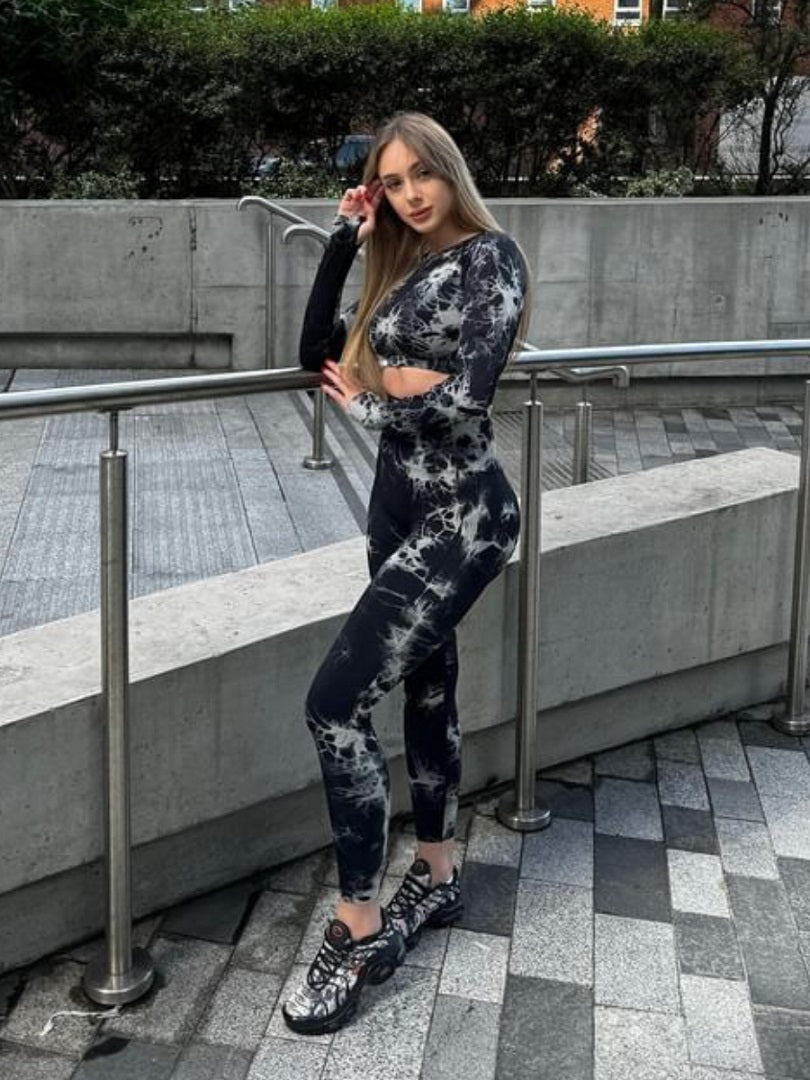 Tie Dye Print Tops And Leggings Set - Lyla - Storm Desire