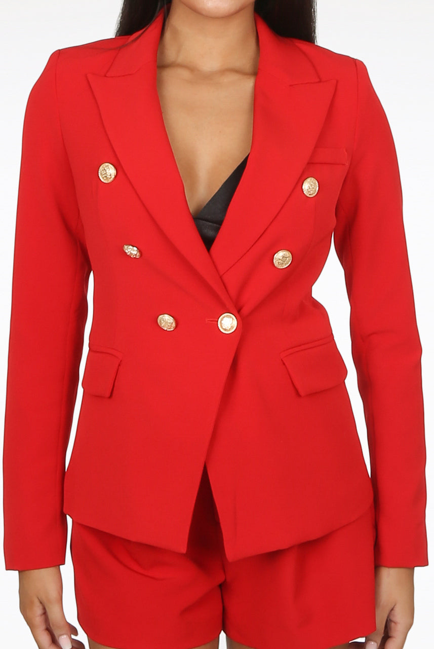 Attentif Golden Button Double Breast Blazer - Eden - Storm Desire