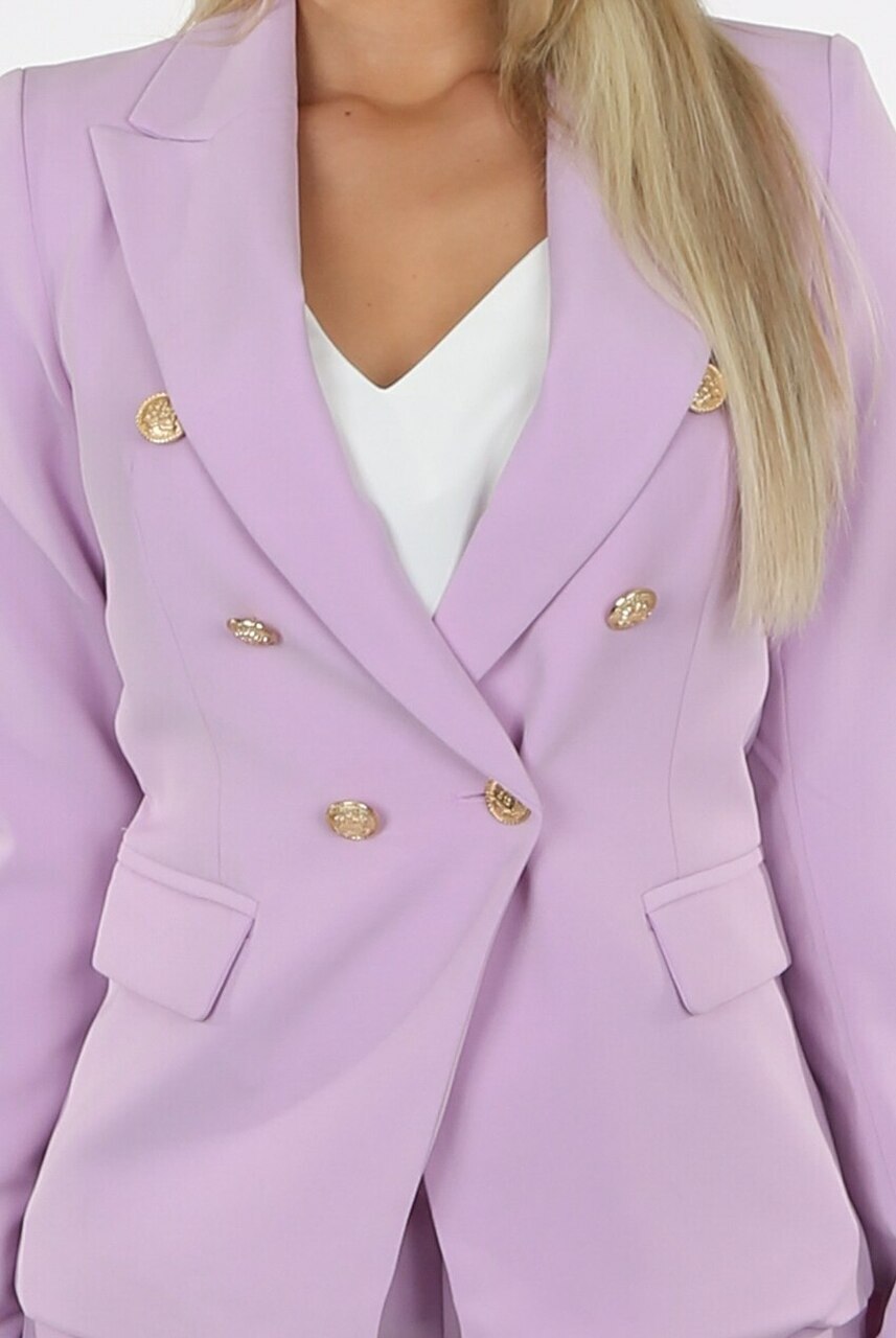 Attentif Golden Button Double Breast Blazer - Eden - Storm Desire