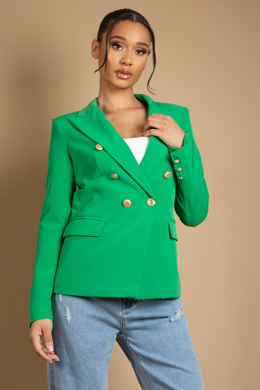 Attentif Golden Button Double Breast Blazer - Eden - Storm Desire