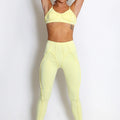 Visible Seam Bralette & Leggings Gym Set - Marigold