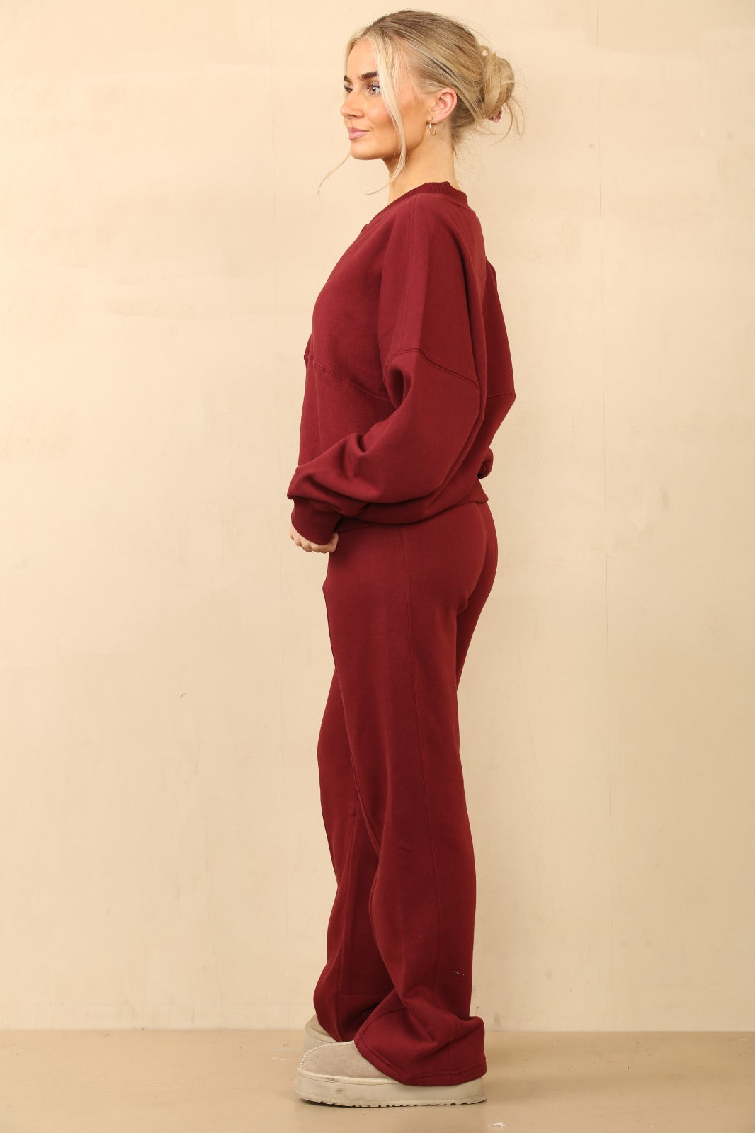 Bomber Style Oversize Fleece Zipper & Jogger Set - Sara - Storm Desire