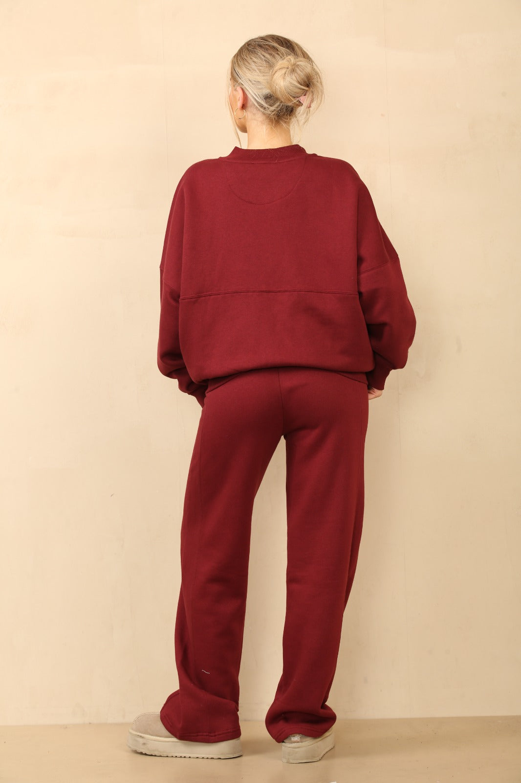 Bomber Style Oversize Fleece Zipper & Jogger Set - Sara - Storm Desire