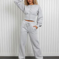 Button Up Top & Wide Leg Trouser Tracksuit - Linda