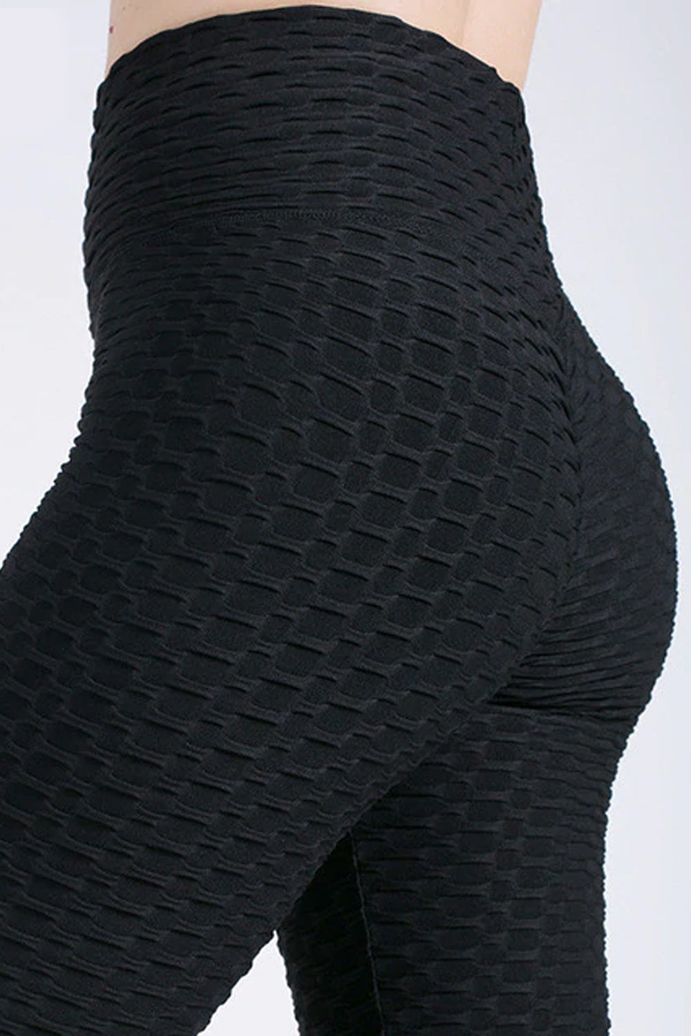 Black Ruched Textured Active leggings - Daniella - Storm Desire