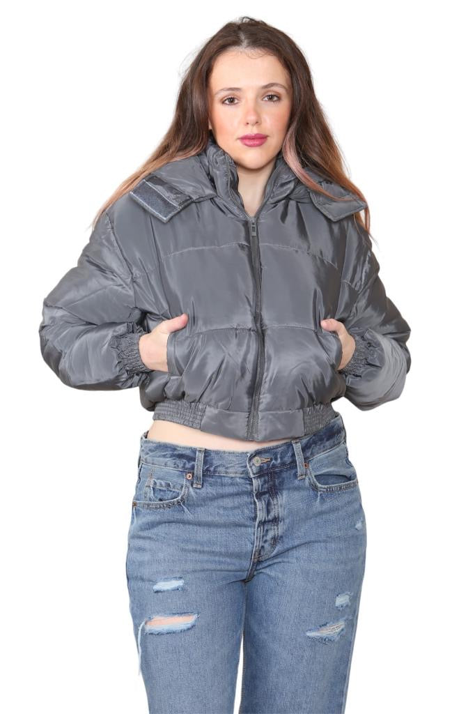 Hooded Crop Puffer Jacket - Matilda