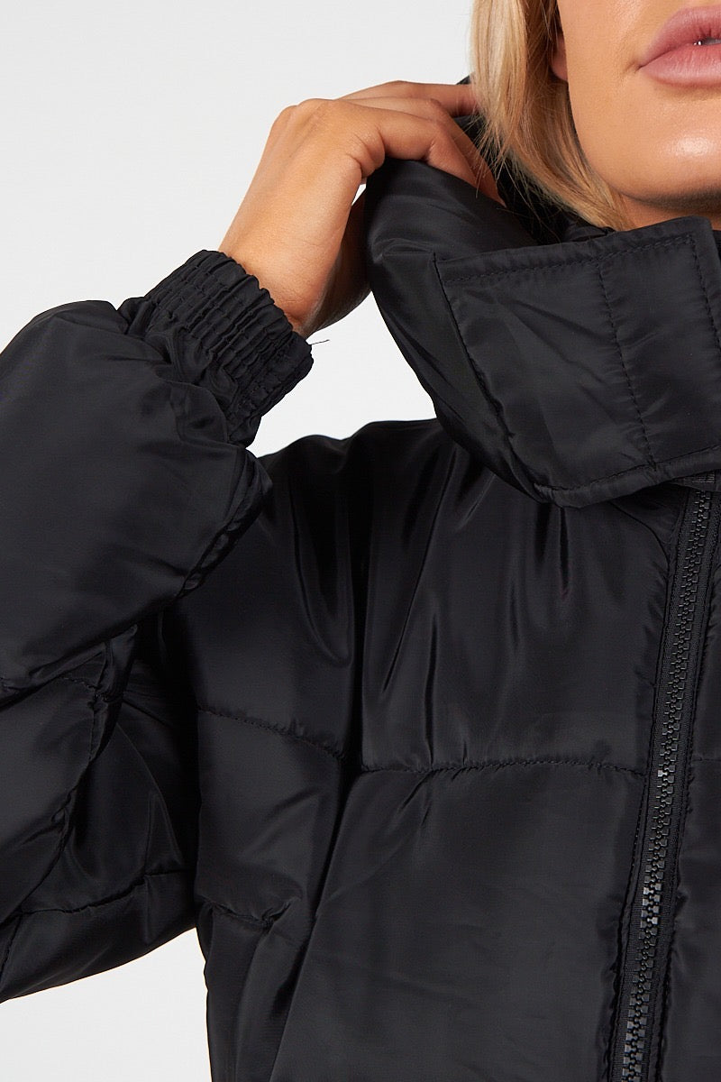 Hooded Crop Puffer Jacket - Matilda