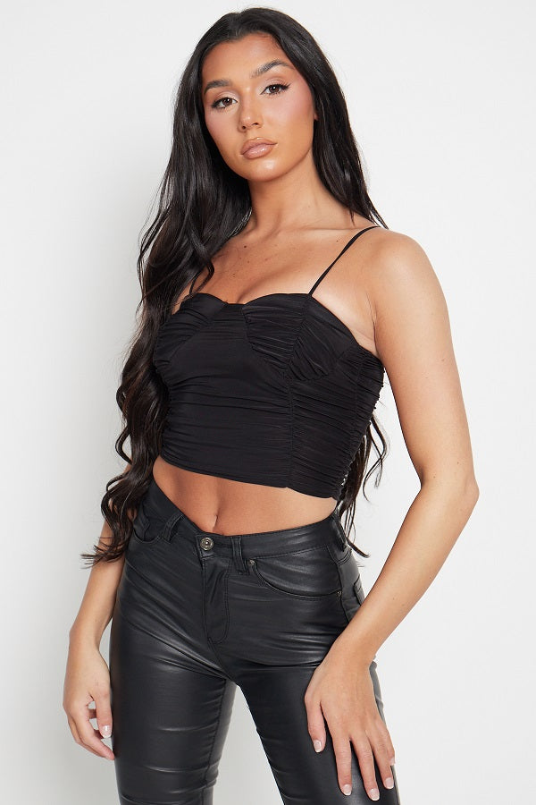 Ruched Corset Style Crop Top - Jayleez - Storm Desire