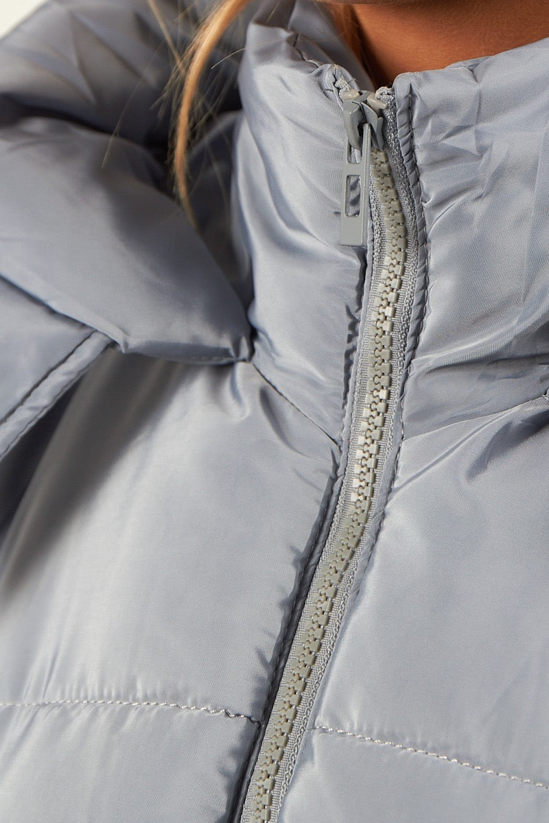 Hooded Crop Puffer Jacket - Matilda