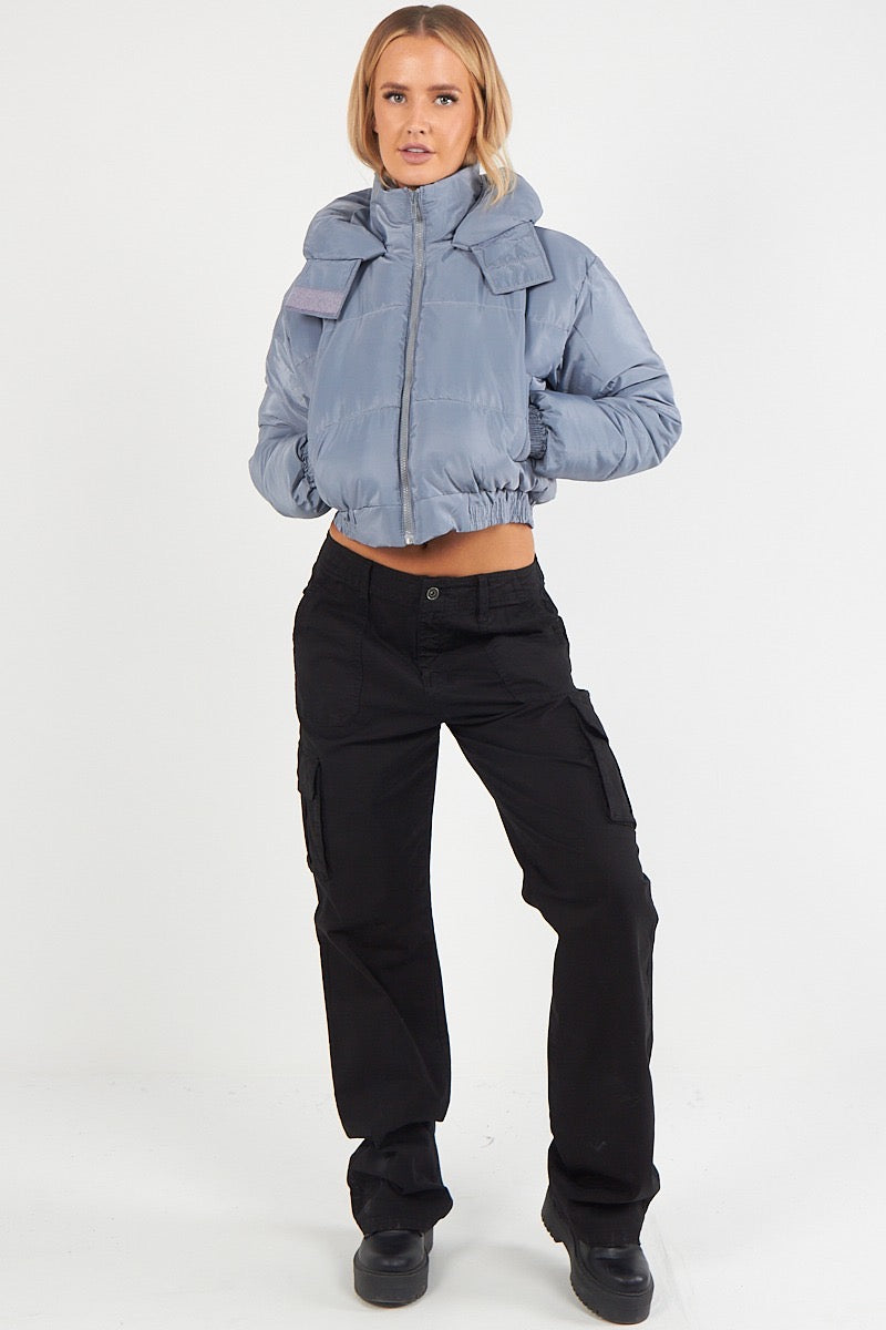 Hooded Crop Puffer Jacket - Matilda