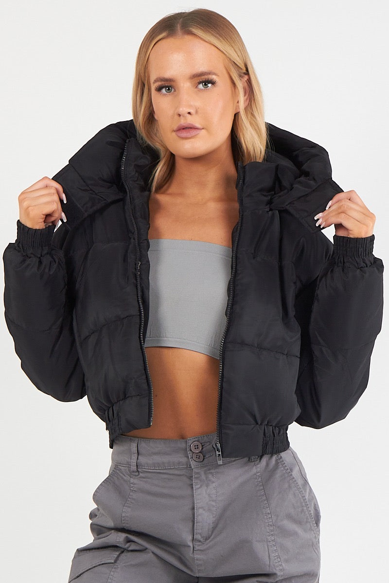 Hooded Crop Puffer Jacket - Matilda