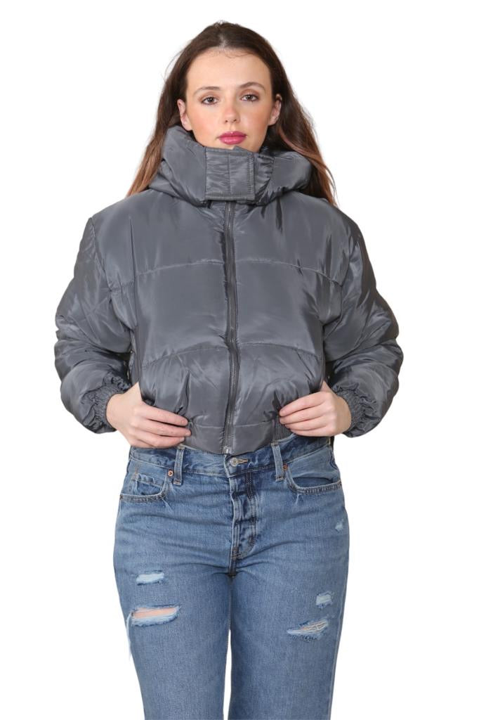 Hooded Crop Puffer Jacket - Matilda