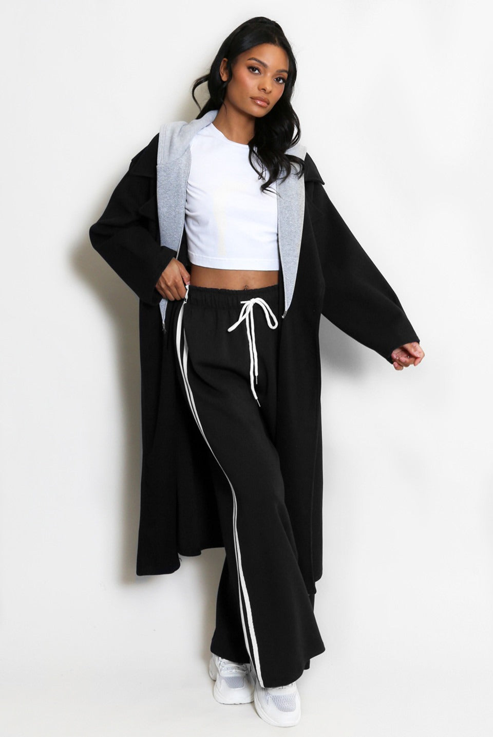 Wide Leg Side Stripe Trousers - Ivey