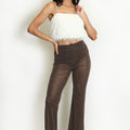 Diamante Embellished Mesh Flare Hem Trouser - Annika