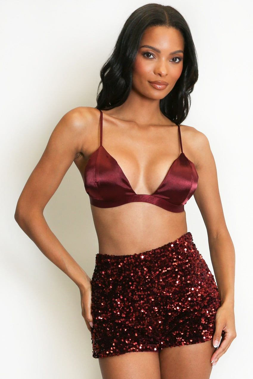 New In Luxe Satin Bralet - Leanna