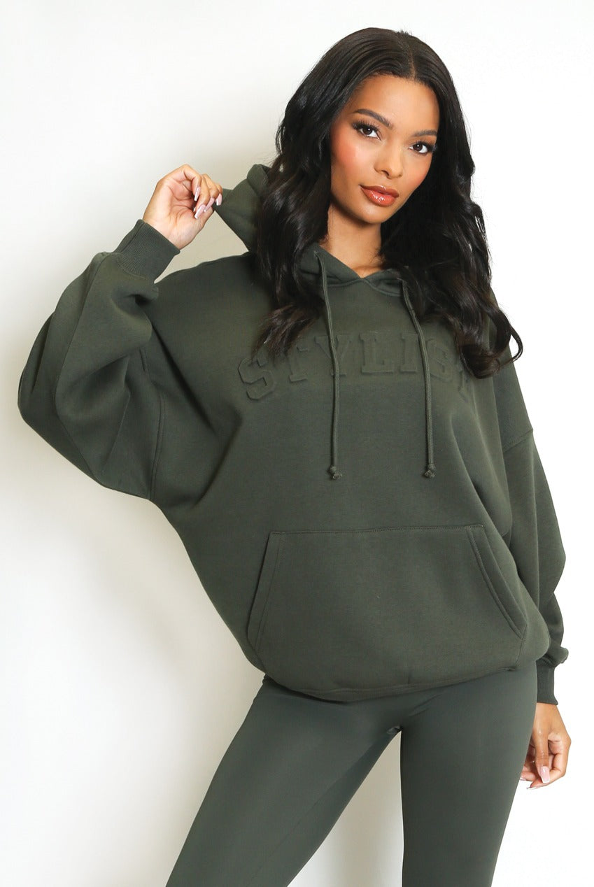 Stylist Embossed Oversized Hoodie - Ayra