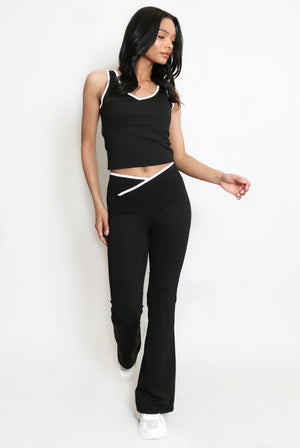 Contrast Lining Bralet and Trouser Set - Nellie - Storm Desire