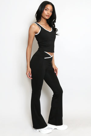 Contrast Lining Bralet and Trouser Set - Nellie - Storm Desire